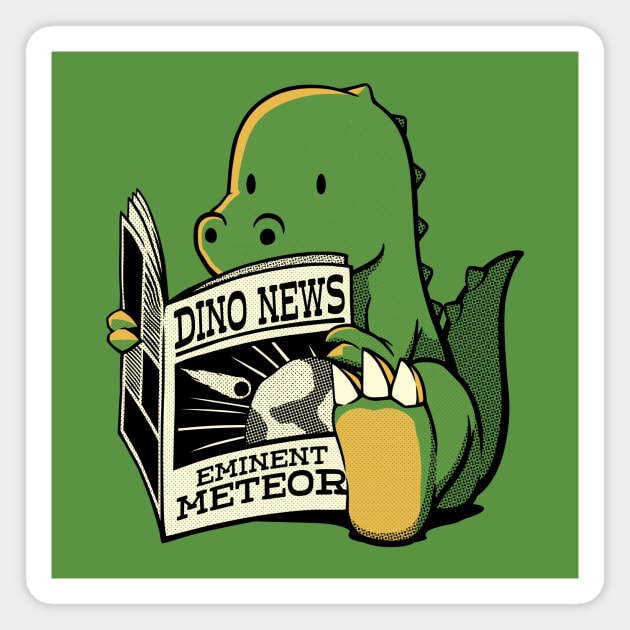 Dinosaur Meteor Jurassic News by Tobe Fonseca Magnet by Tobe_Fonseca